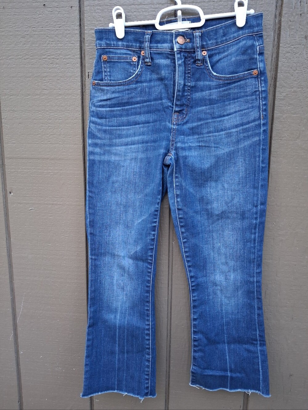 Madewell Dark Medium Blue Cropped Straight Jeans Size 25